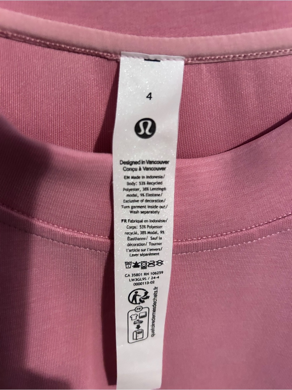 lululemon athletica Pink Crewneck Sweatshirt